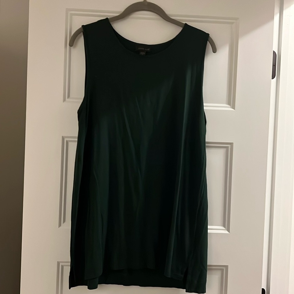 J jill medium wearever tunic sleeveless dark green